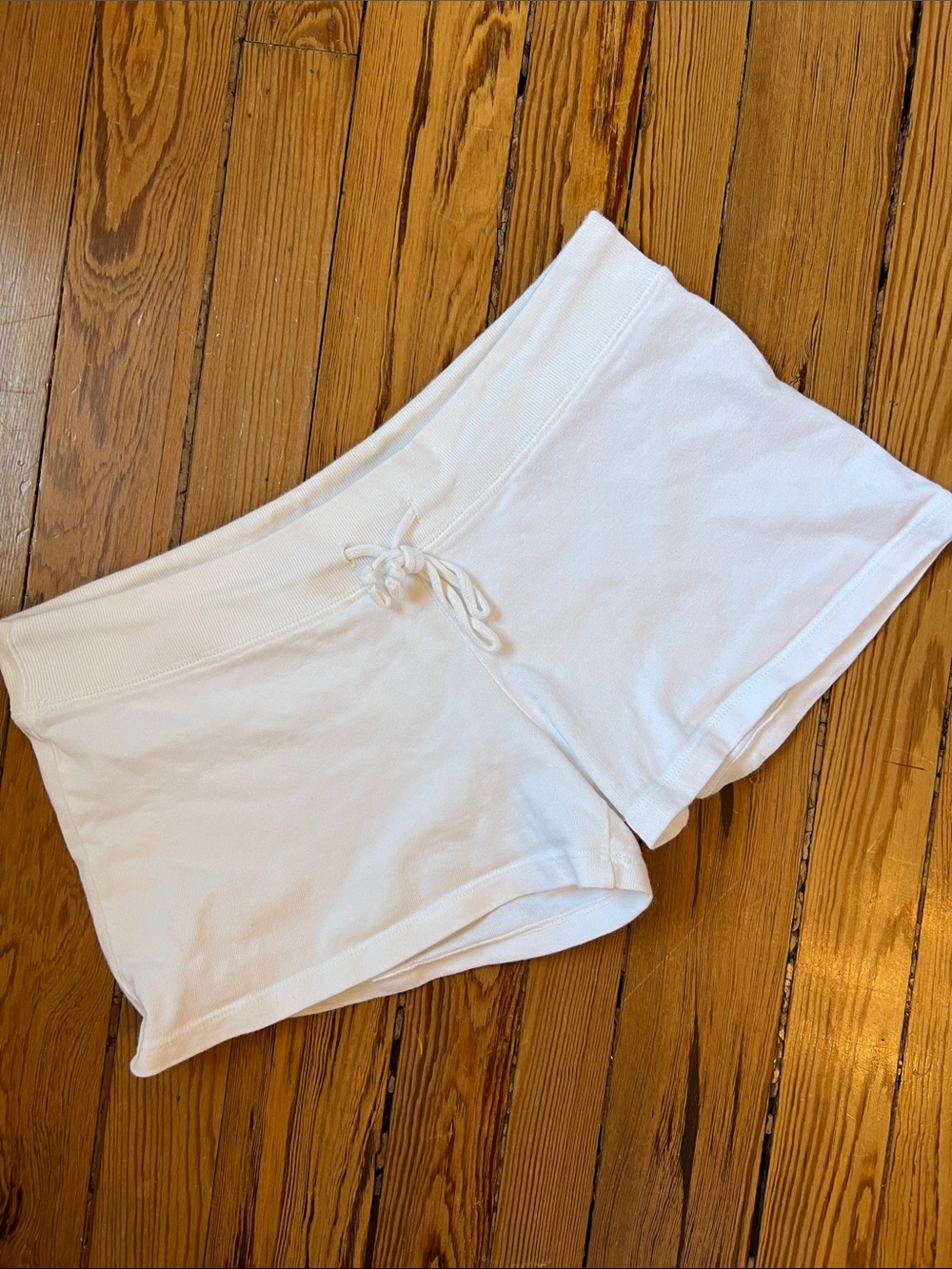 Brandy Melville White Cotton Drawstring Shorts